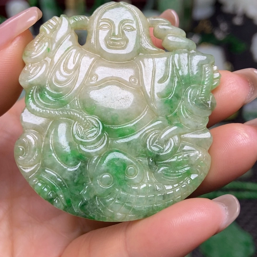 翡翠未镶嵌挂件清