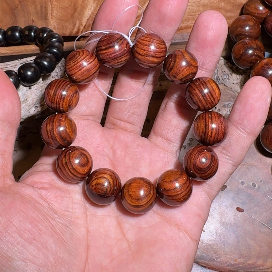 黄花梨/降香黄檀手串/手链虎皮纹1.5