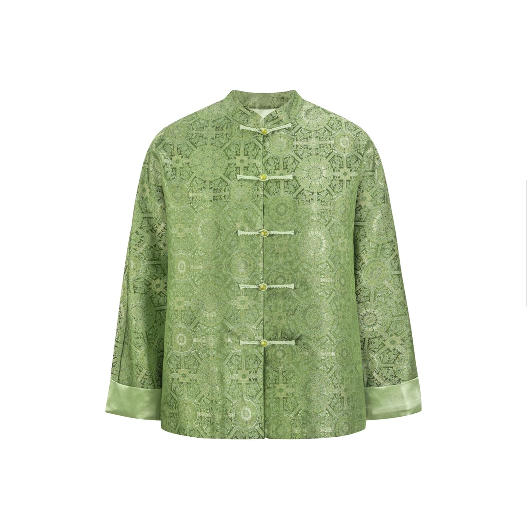 【春莺】春季上新春款新中式轻奢小众优雅桑蚕丝通勤外套贵气减龄