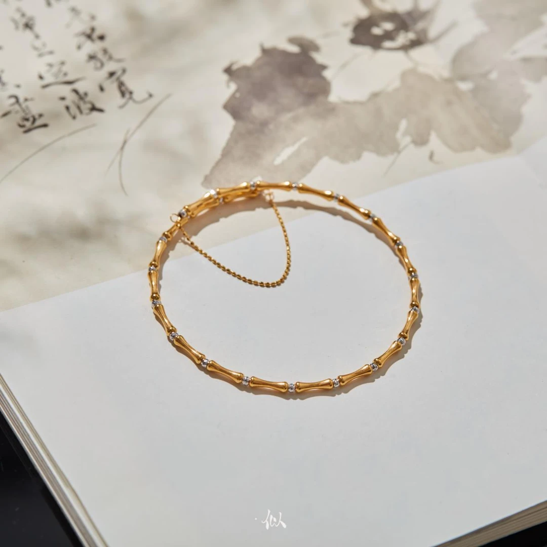 【鎏光】·似梓珠宝· 18K金竹节手链 SZCC430099