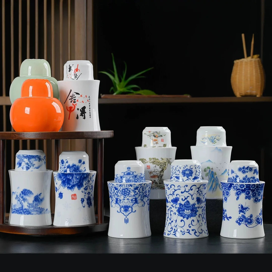 青花瓷暖酒温酒器家用黄酒烫酒壶陶瓷白酒热酒酒具中式温酒壶