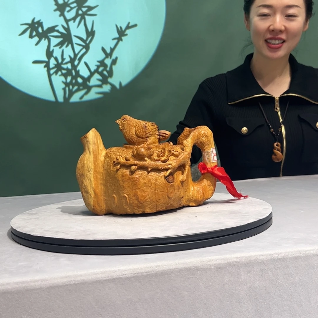 用***5柏木（崖柏）崖柏喜鹊登梅 稳赢壶