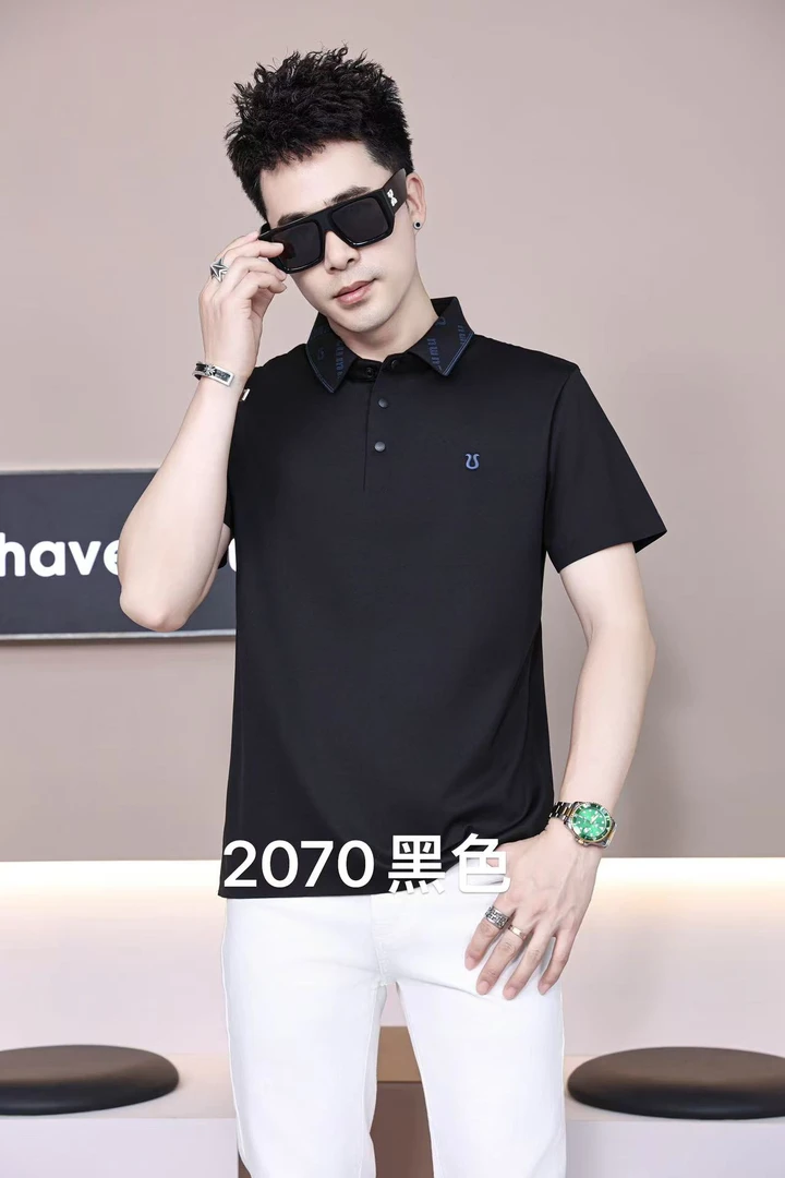 【锦氨+桑蚕丝】夏季新款轻奢简约无痕抗皱男士polo衫2070