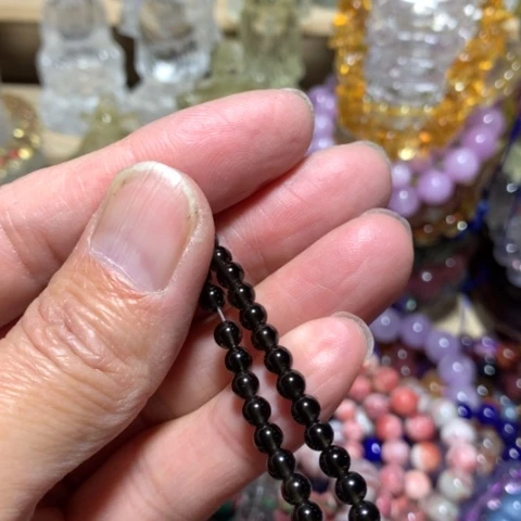 黑曜岩颈饰未镶嵌42cm项链