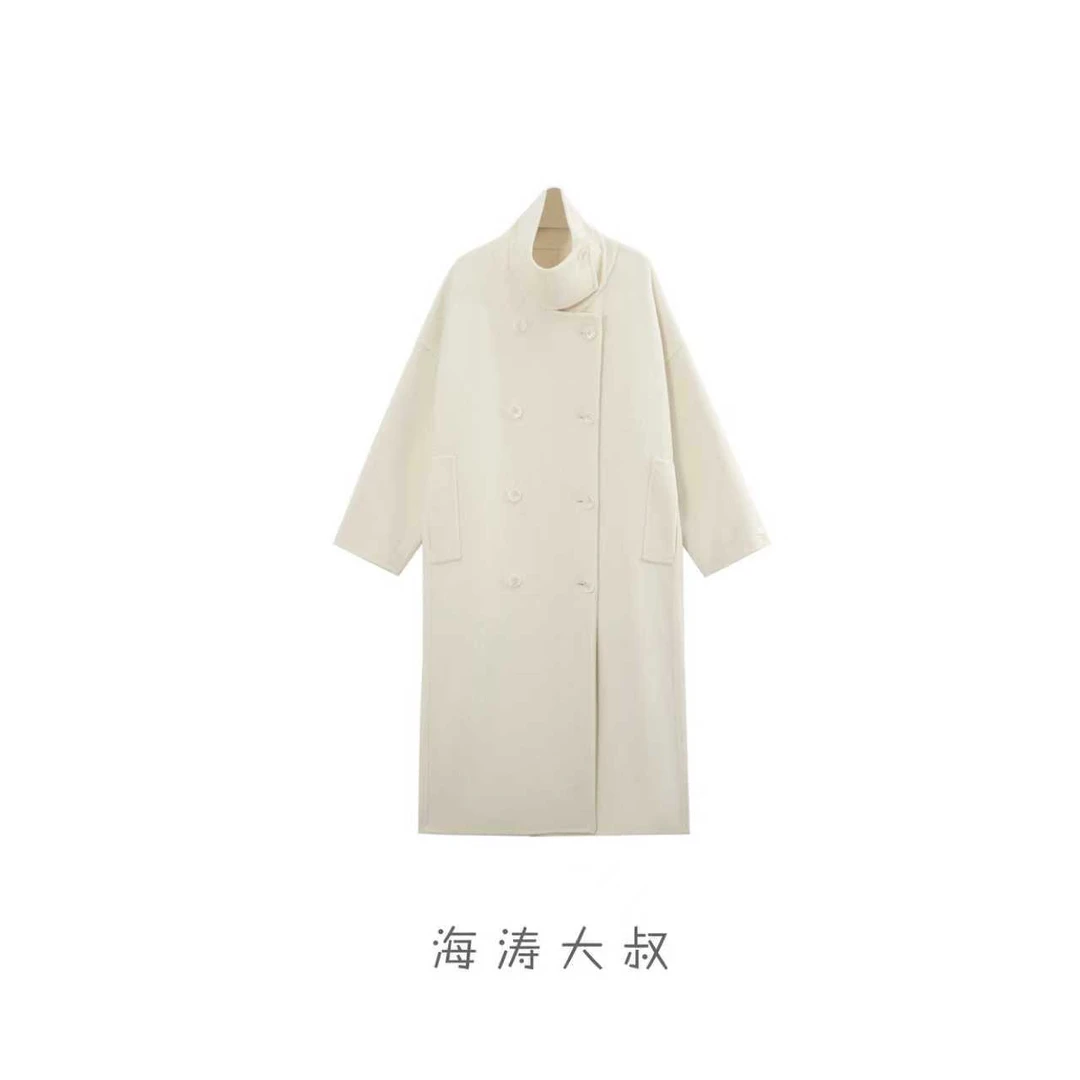 【海涛大叔】绵羊毛双排扣双面连襟大衣