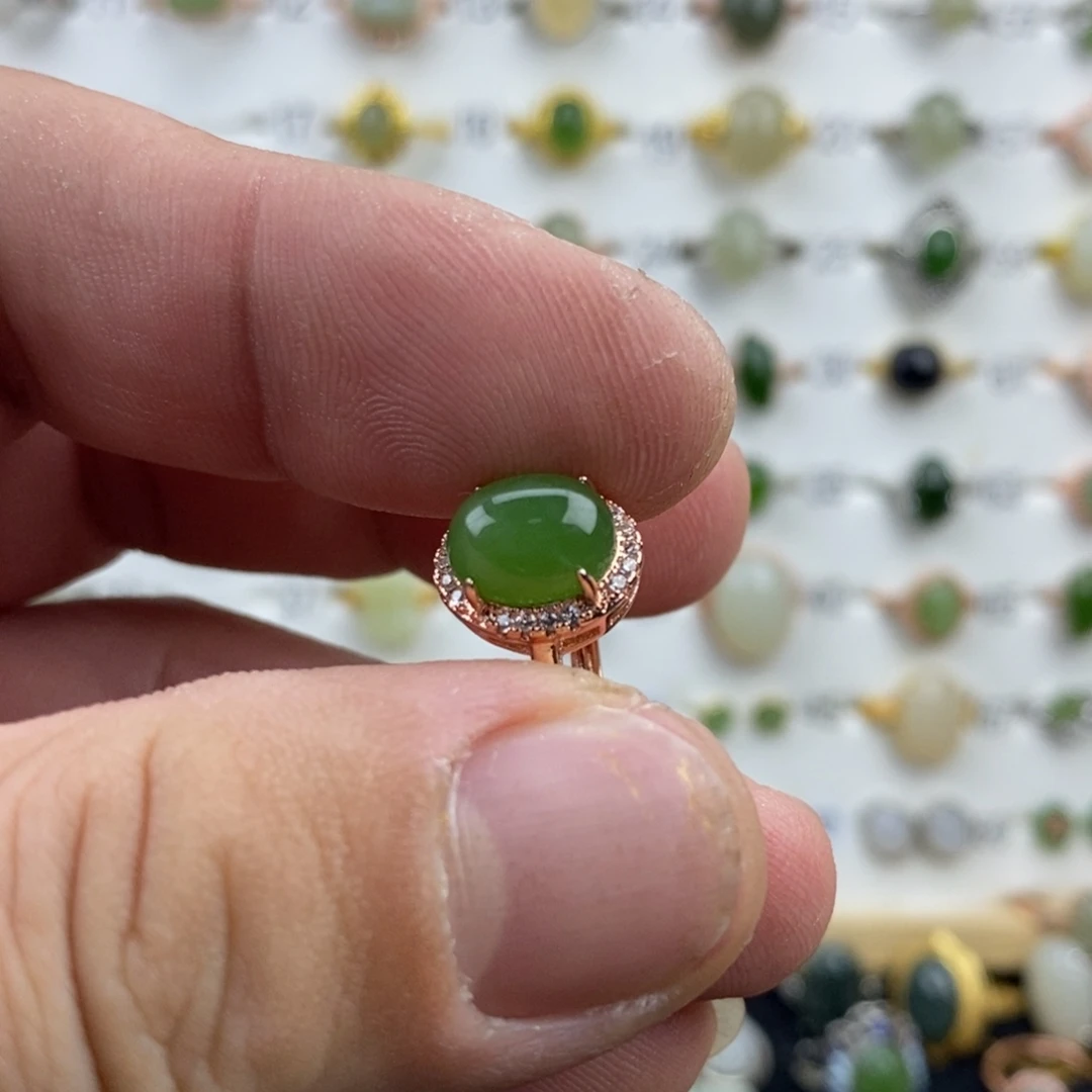 A***K和田玉（碧玉）未镶嵌戒指