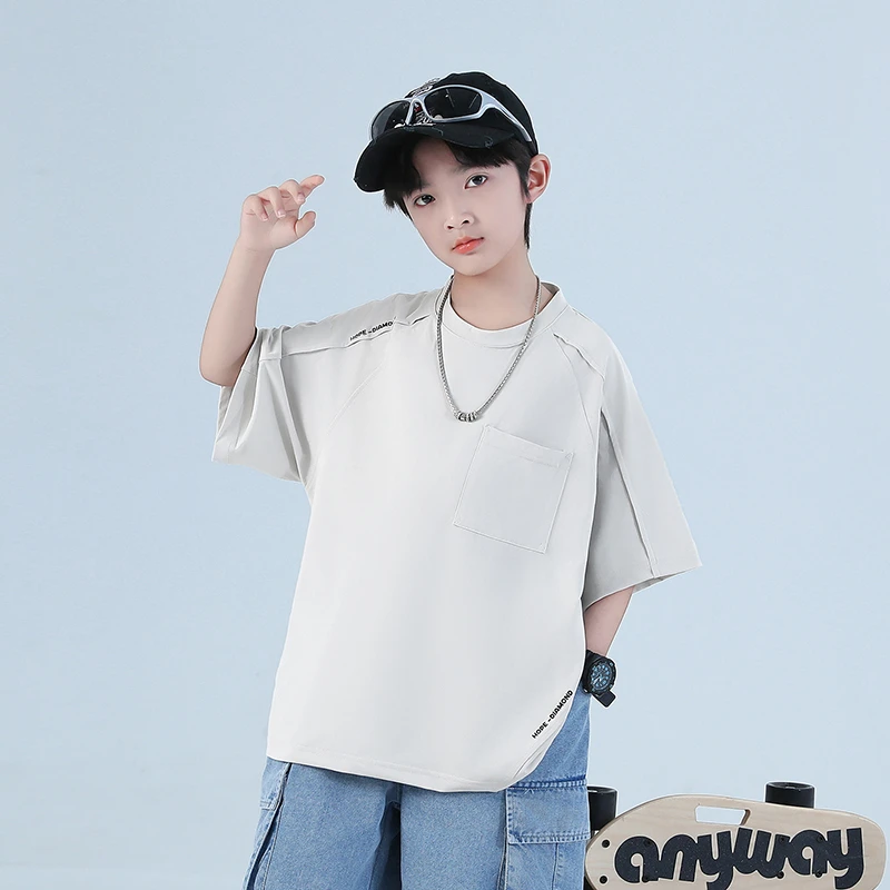 男童夏装短袖T恤2025新款中大童薄款短T套装儿童夏季痞帅韩版半袖