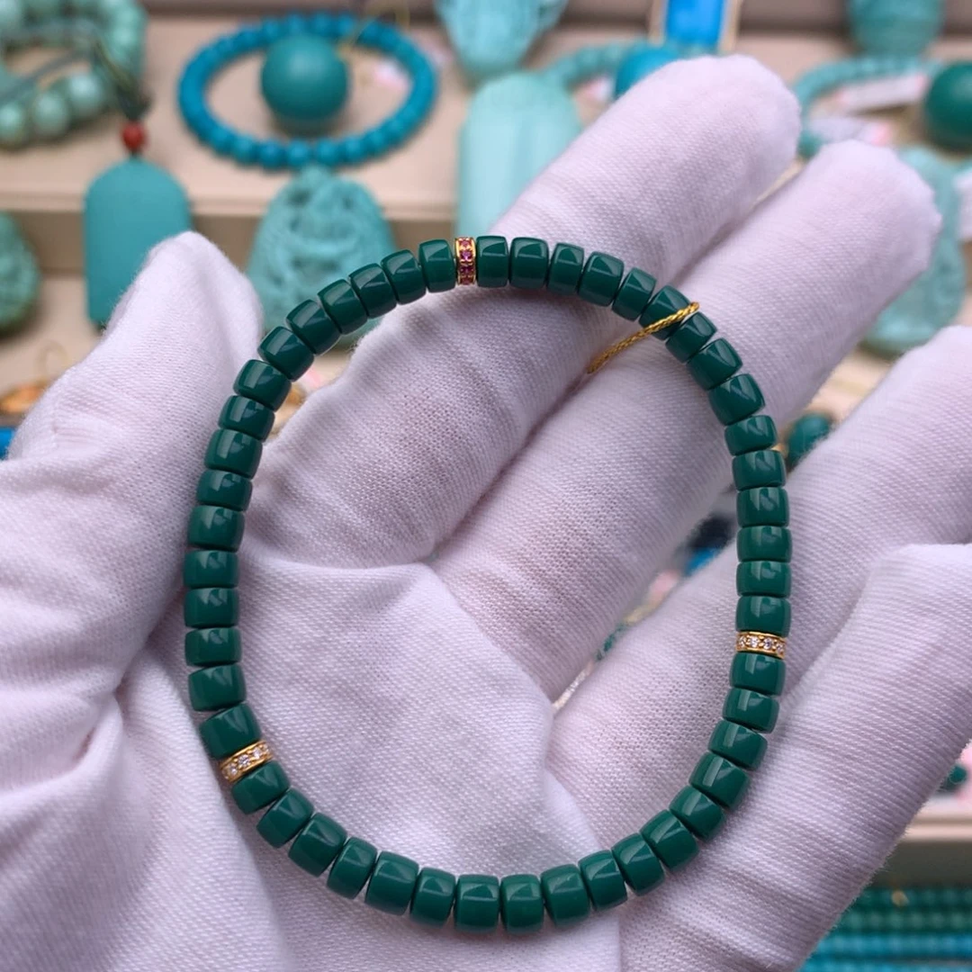 绿松石18K金镶嵌珠宝奇石