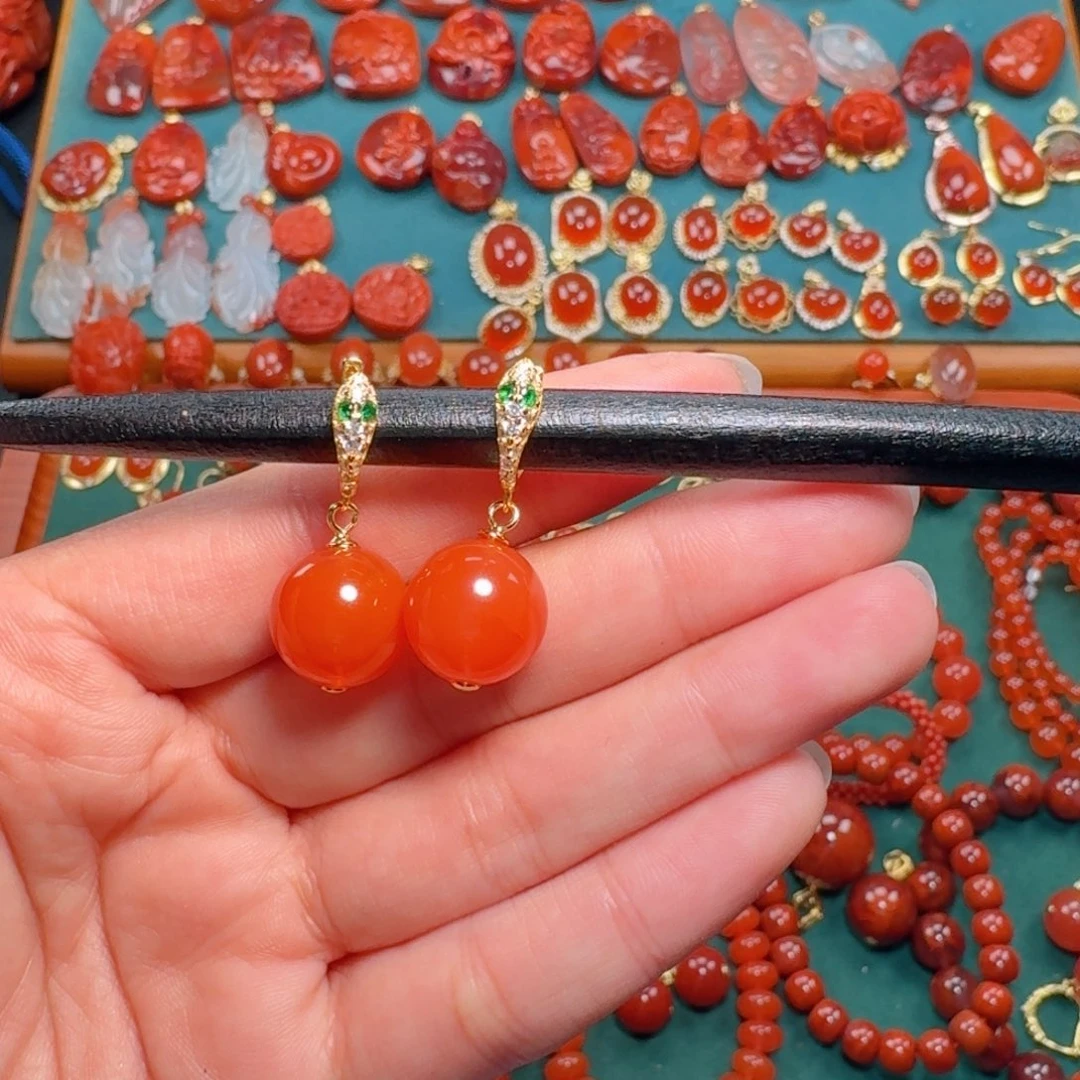 南红玛瑙南红12银S925镶嵌