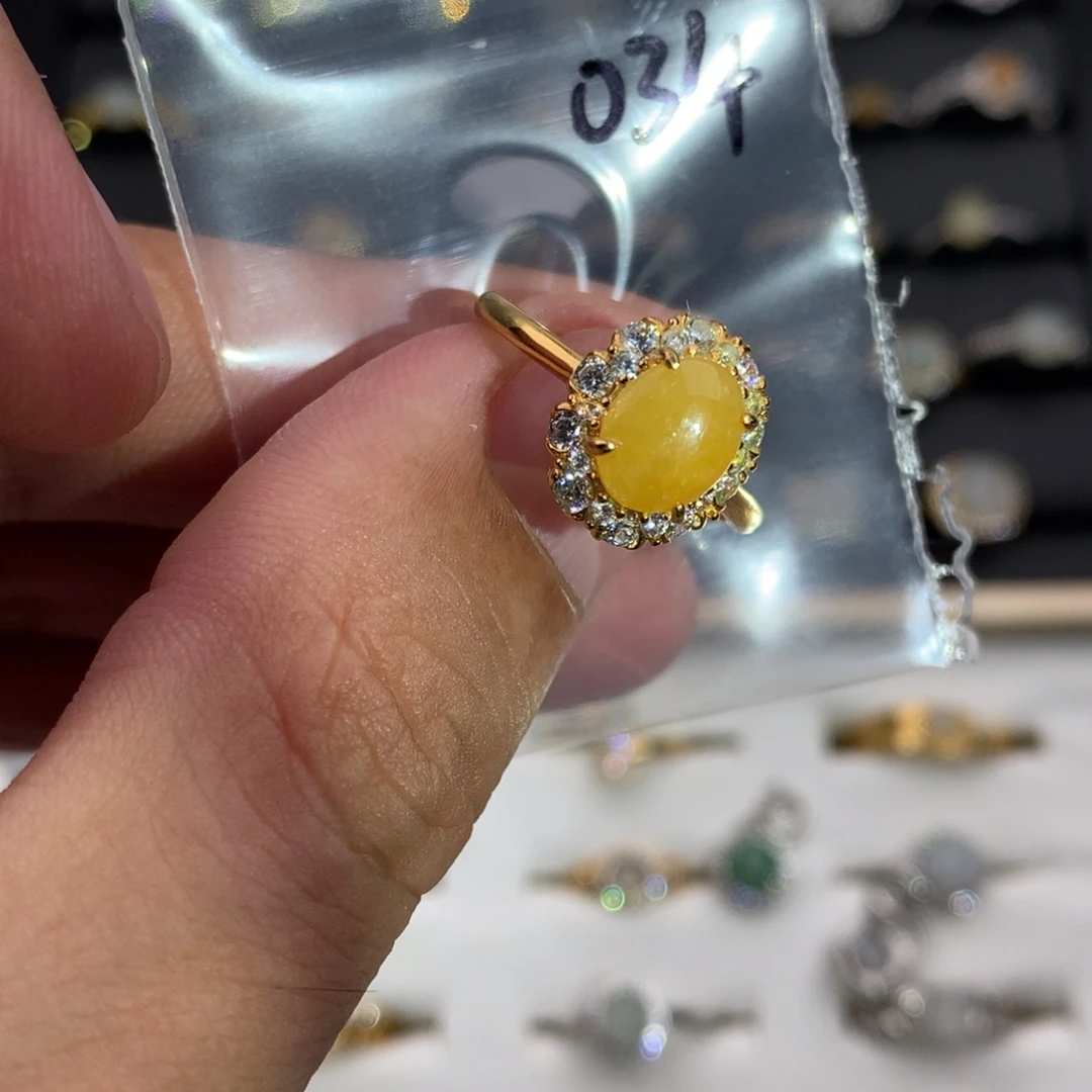 翡翠银S925镶嵌戒圈034