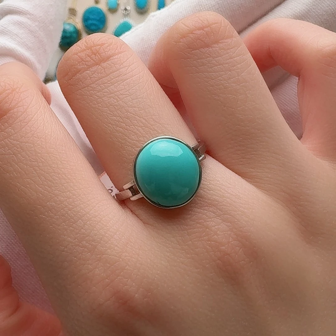 绿松石珠宝奇石银S925镶嵌