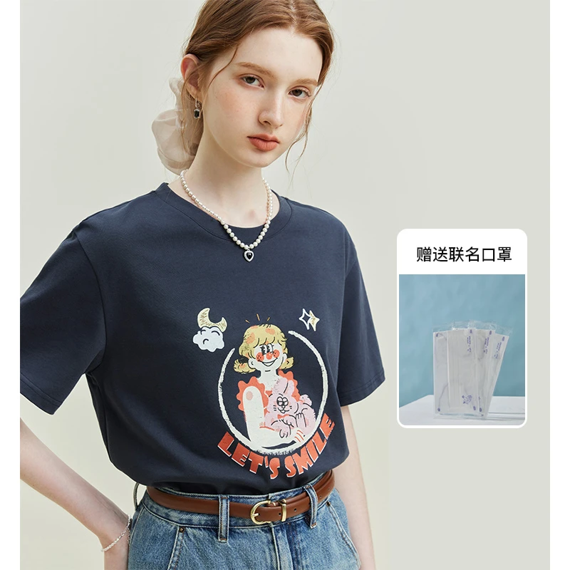 【大叔专属】范思蓝恩X卓别名联名T恤女上衣23FS12339