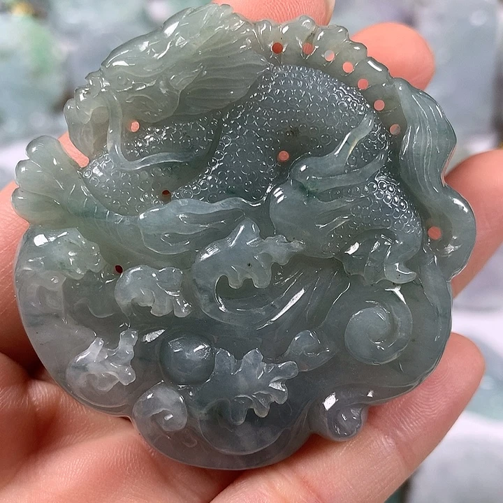 颈饰未镶嵌翡翠仿古龙行天下两面工艺福利