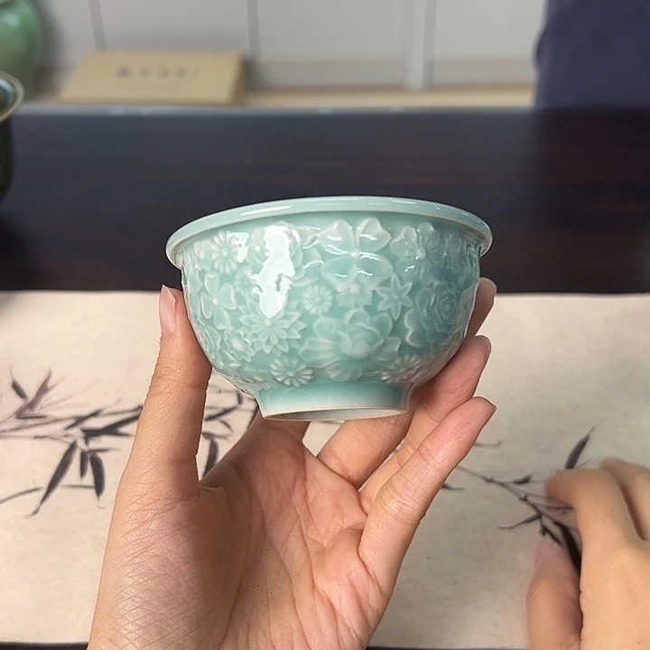 龙泉云间青瓷小米茶器