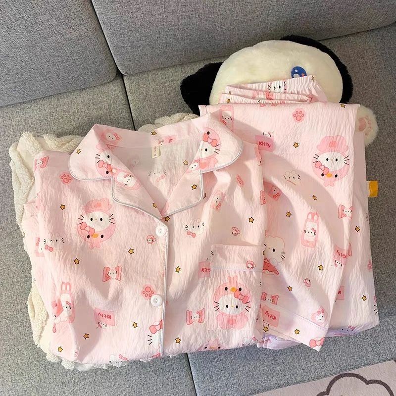 长裤女长袖睡衣多巴胺家居服套装家居服上衣卡通薄款甜美