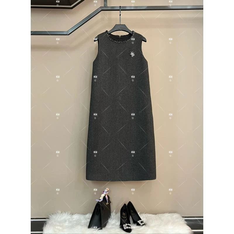 【L姐】复古风显瘦默认款式连衣裙女装轻奢秋冬时尚 H-1560