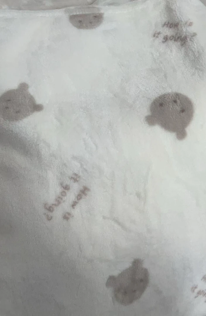 熊猫头宝宝绒毛毯印花法兰绒 定制商品不支退换