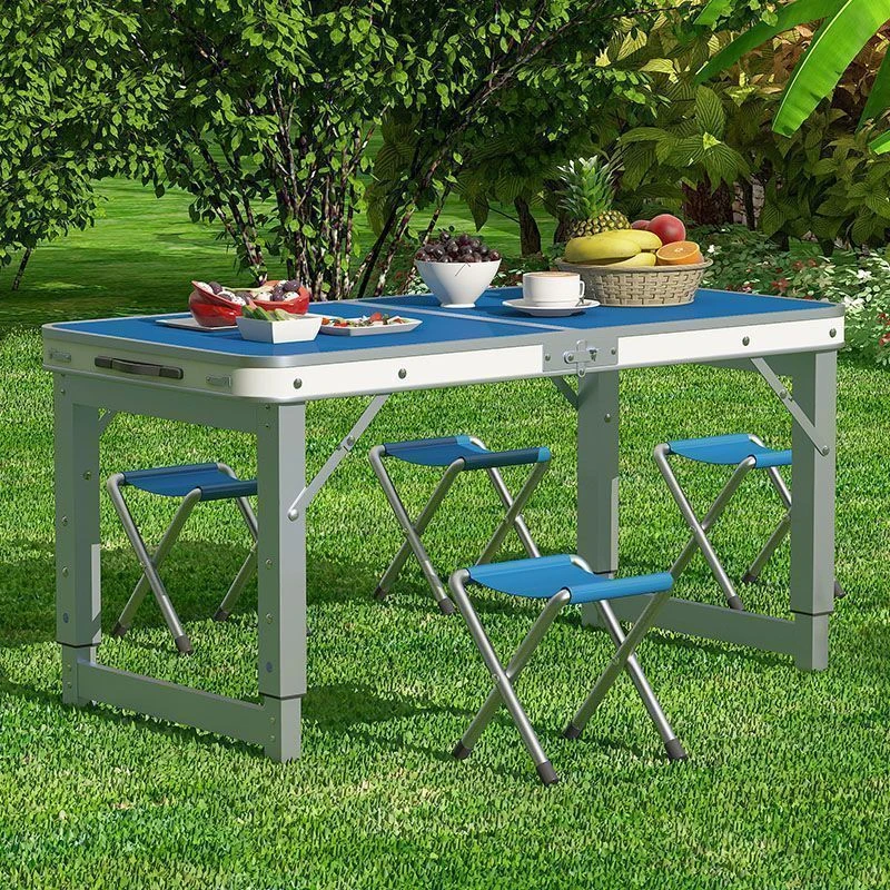 户外折叠桌便携式摆摊折叠桌子简易铝合金家用餐桌椅展业地推桌子