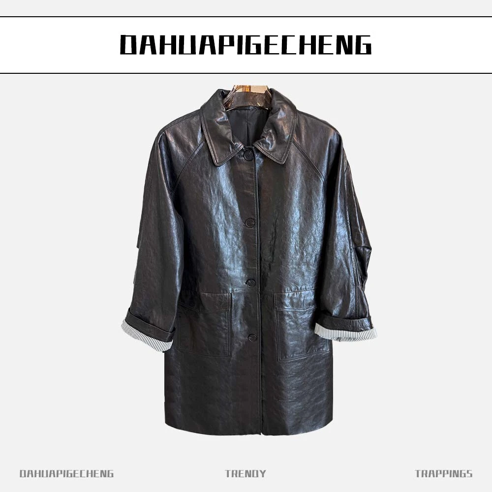 时尚女士皮衣休闲西服款外套真皮百搭绵羊皮1102