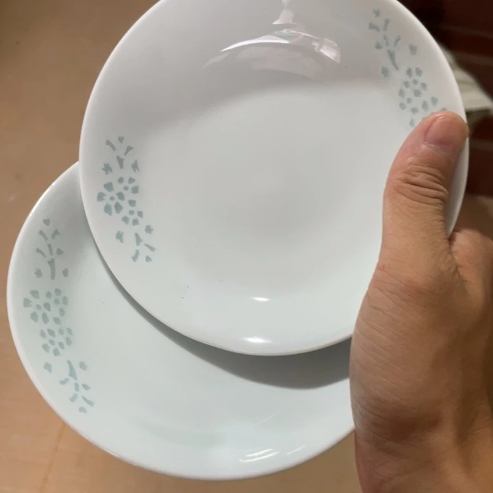 瓷片陶瓷陶瓷青釉6英寸2个玲珑