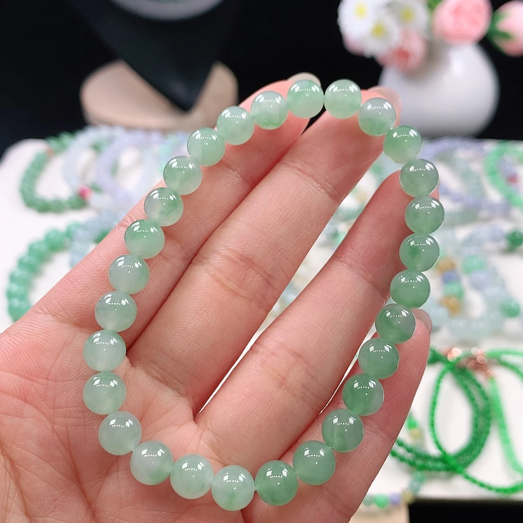翡翠未镶嵌手链6.9mm