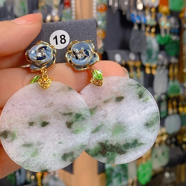 尚***店翡翠未镶嵌耳饰翡翠