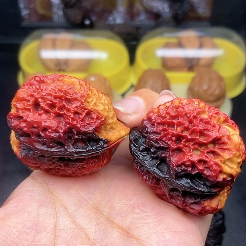 【闪购商品】文玩核桃手串42尺七彩领头羊蟾
