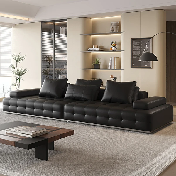 【刘哥甄选】意式真皮劳伦斯沙发客厅小户型直排四人位皮艺沙发