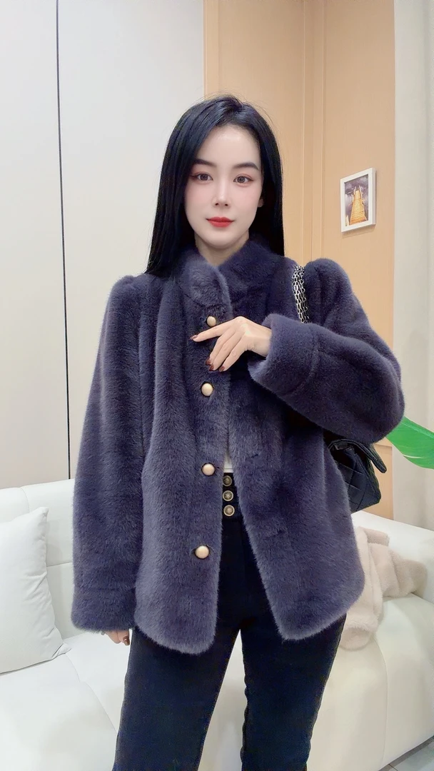 【衣长62】9919海宁时尚设计师网红冬新款雪兰貂加厚外套
