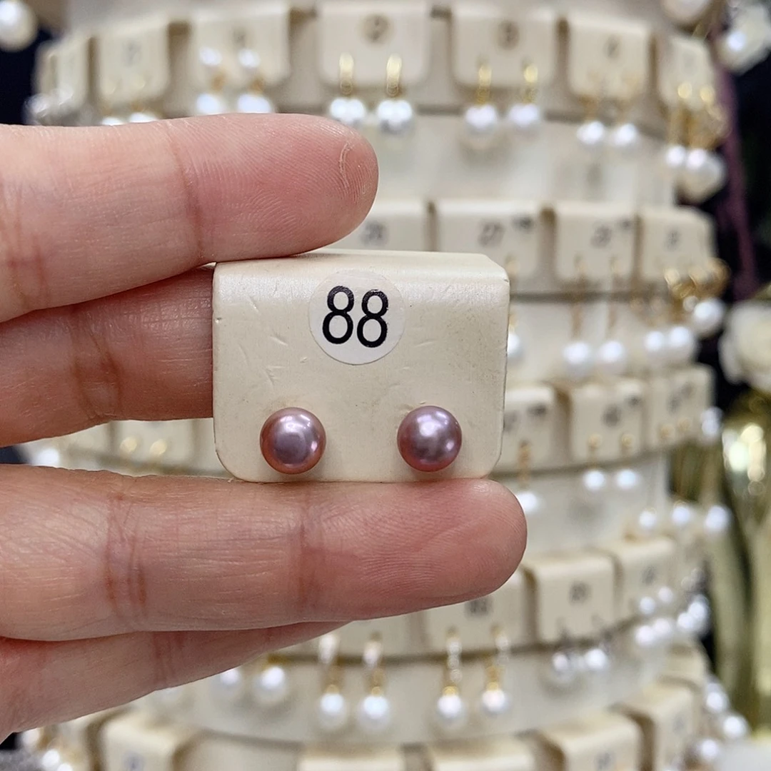 耳饰淡水珍珠银S925镶嵌