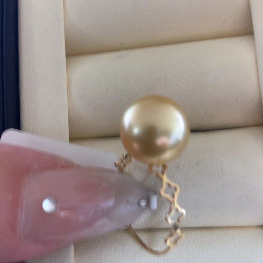 18K金镶嵌戒指海水珍珠