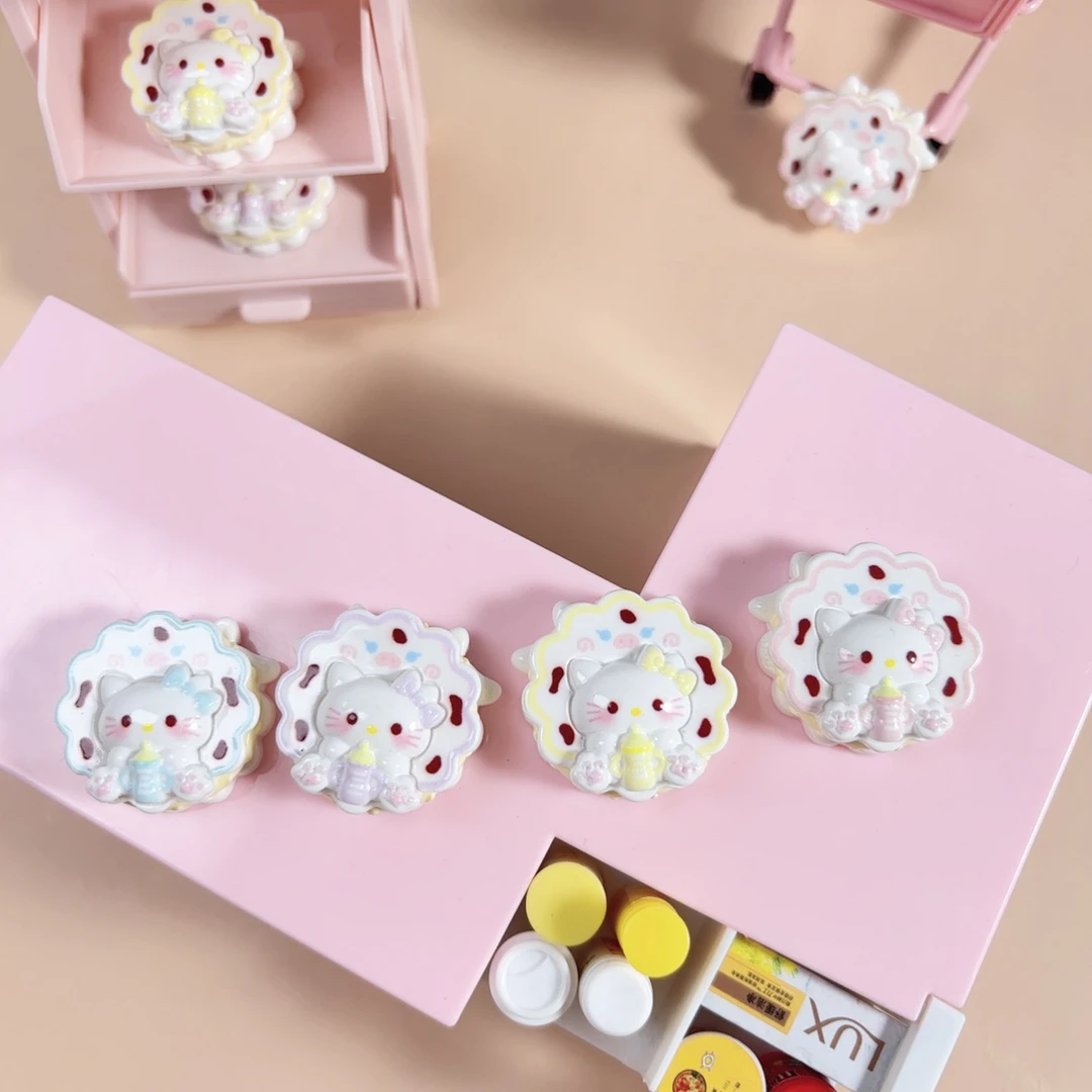 ｛芊束丝定制｝KT夹心饼干 DIY饰品配件可爱创意卡通打孔钥匙扣吊坠