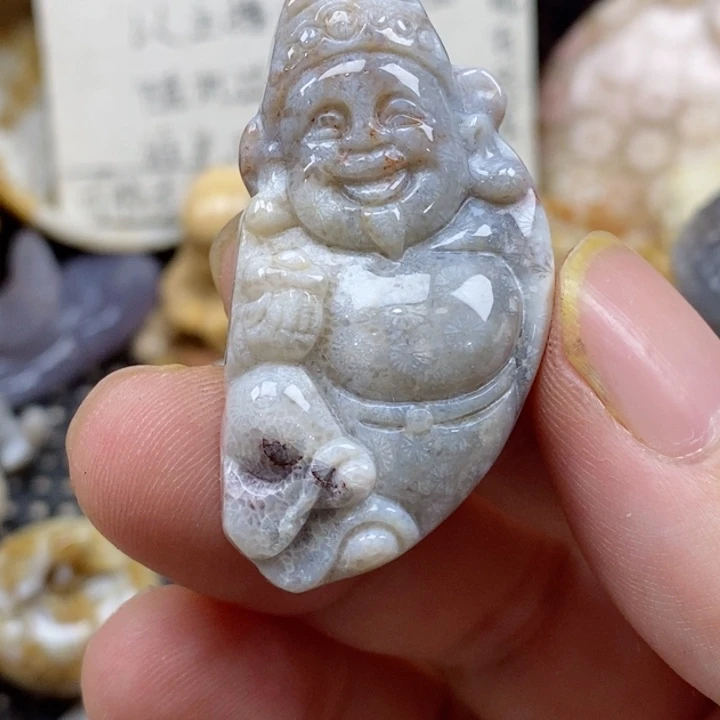 颈饰未镶嵌硅化珊瑚（珊瑚玉）小