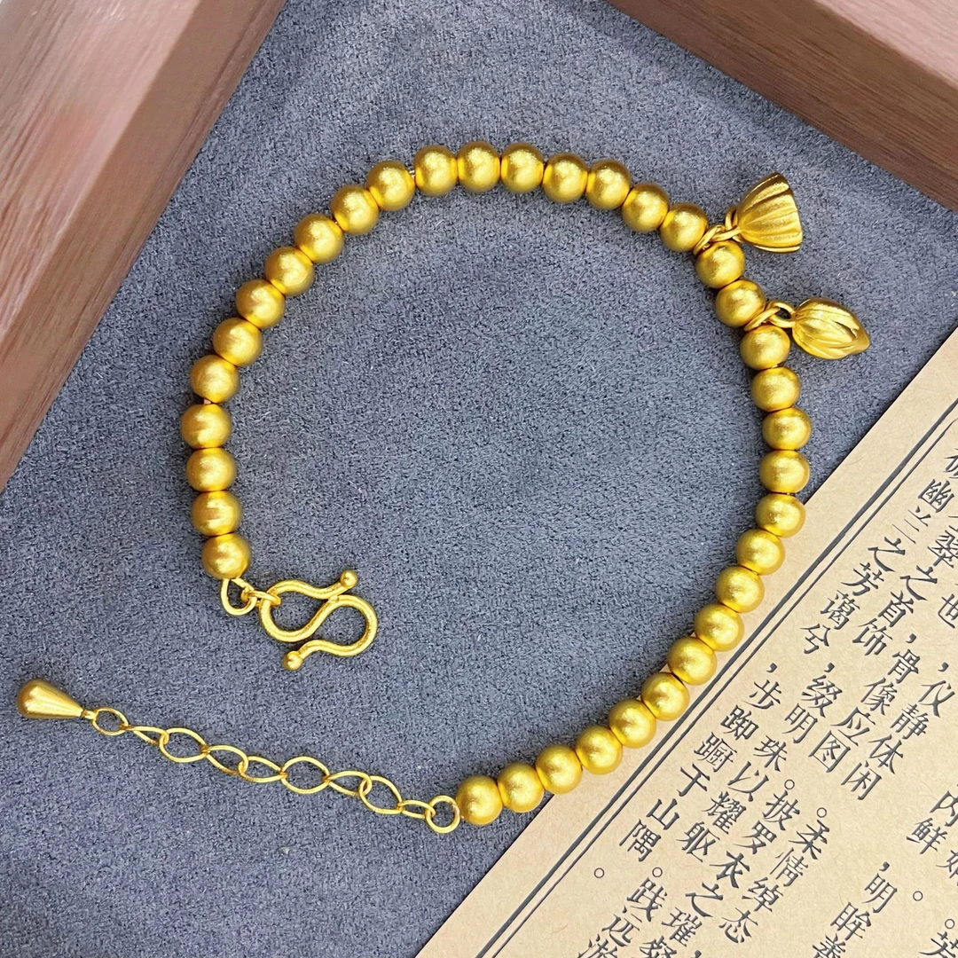 【矿金手工制作】 精品莲蓬两世欢手链久戴不掉色古法手串