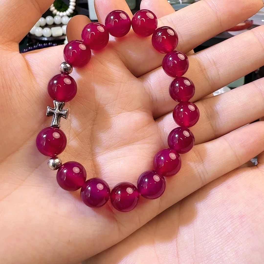 玛瑙/玉髓银S925镶嵌手链