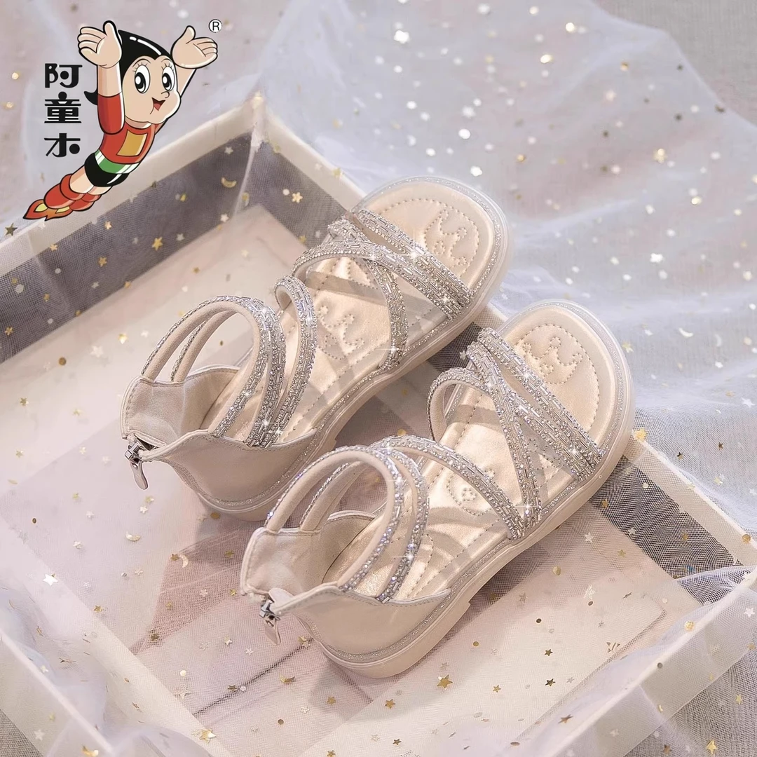 atongmu/阿童木女童罗马凉鞋夏季新款儿童公主凉鞋软底夏款沙滩鞋