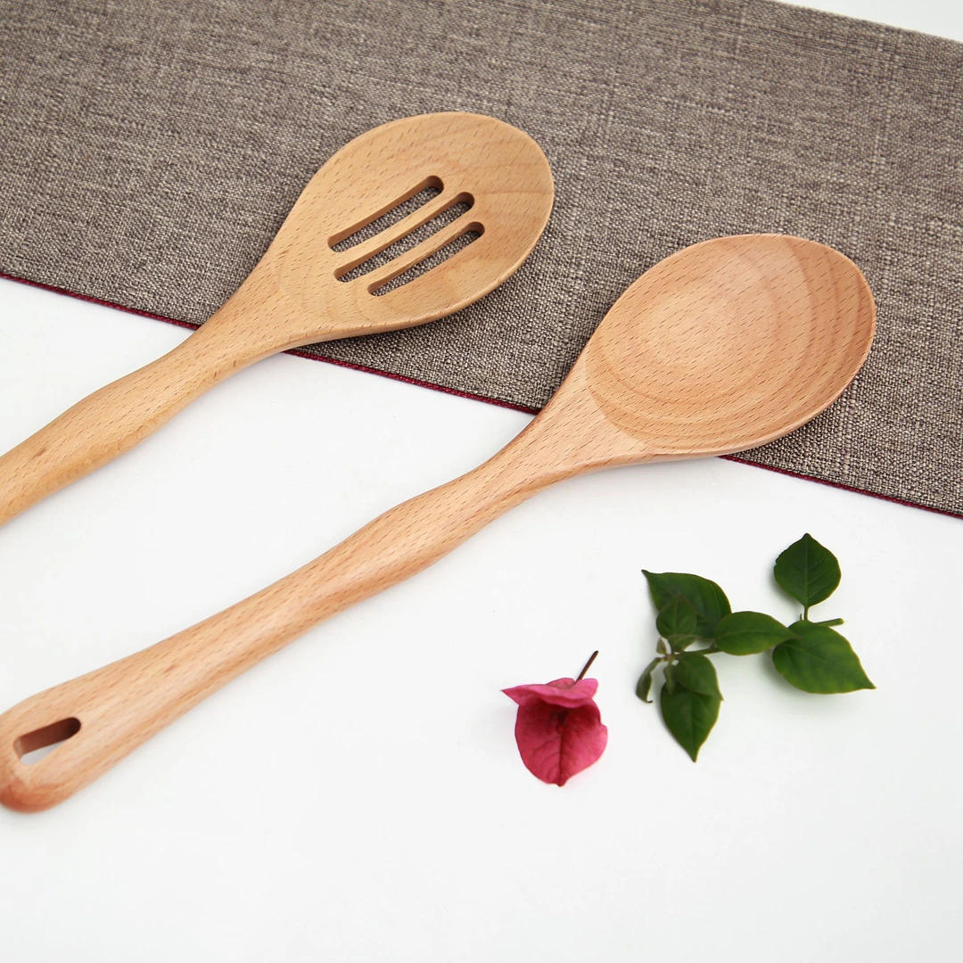 烹饪木铲子榉木不粘锅铲家用长柄炒菜铲煎饼铲实木餐具漏铲勺厨具