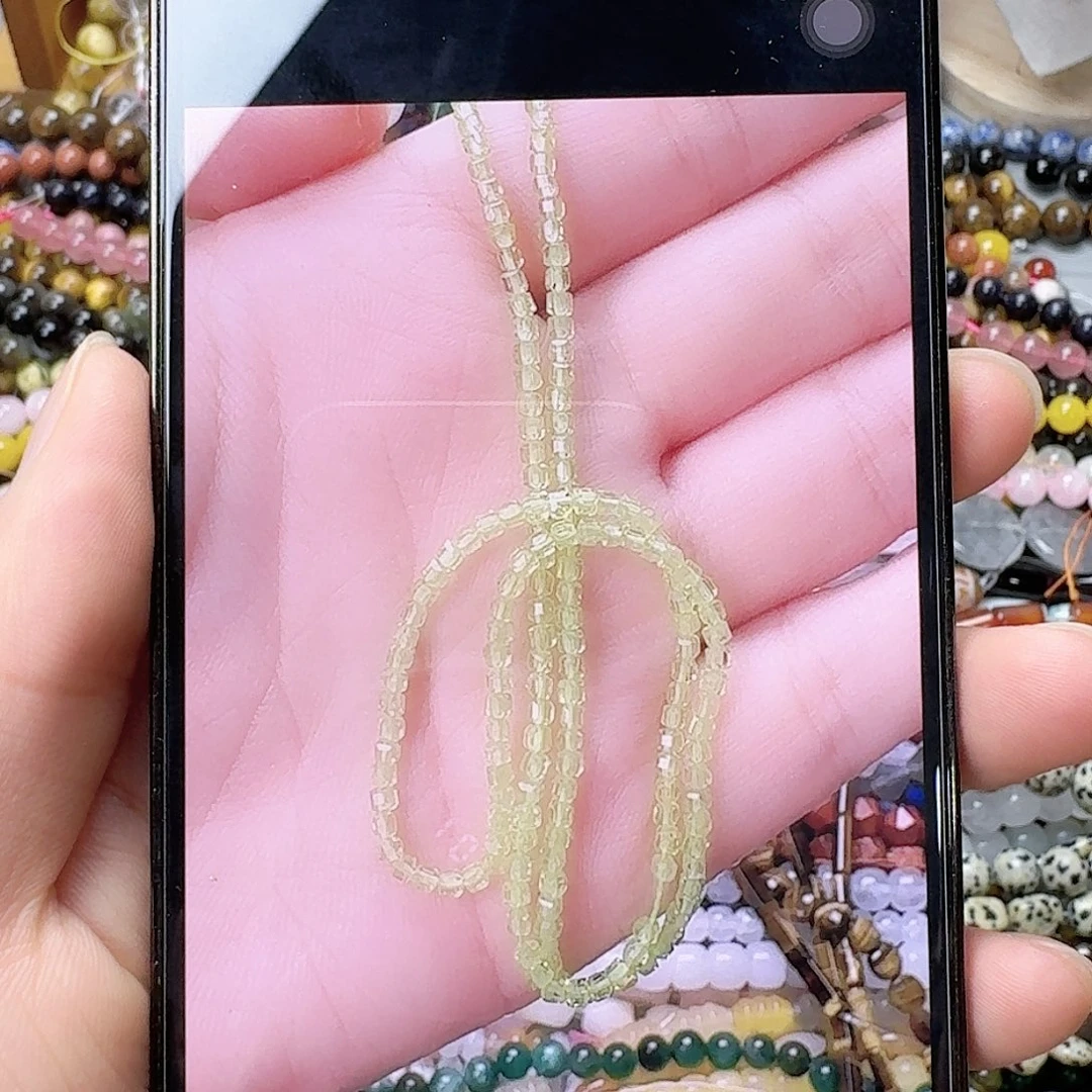工***助未镶嵌玛瑙/玉髓珠宝半成品2×2橄榄石方块一条