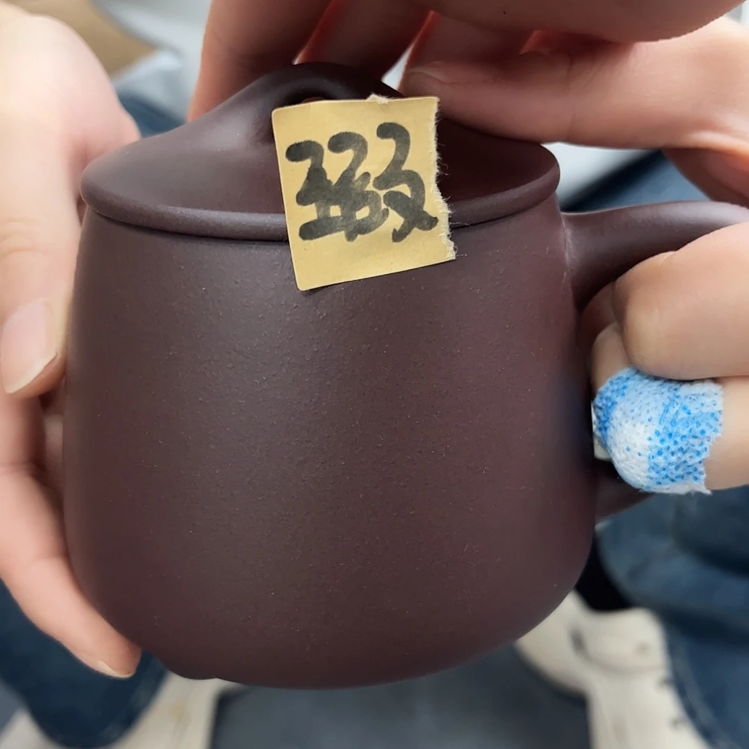 宜兴原矿紫砂全手工盖杯