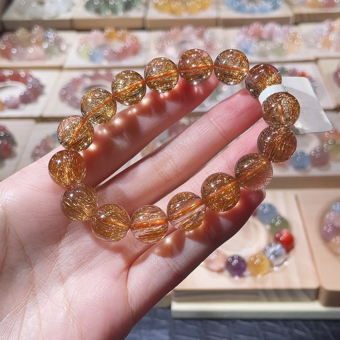 手链水晶未镶嵌发晶手链，晶体通透