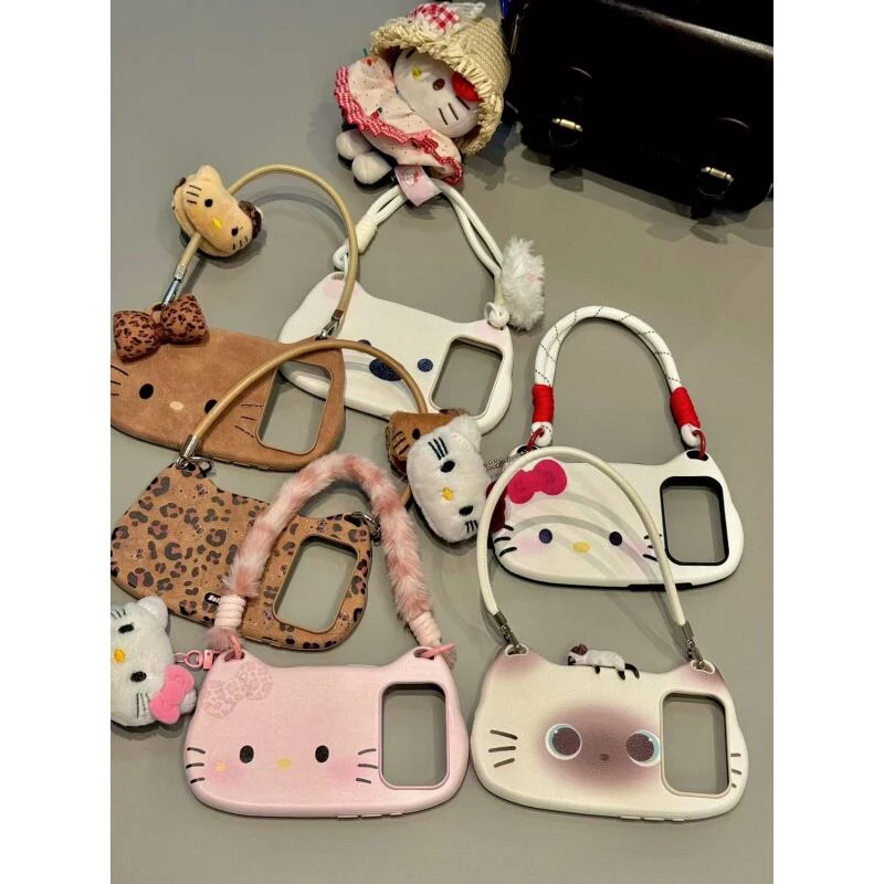 童趣创意手提立体躺平猫咪表情适用ihone17promax苹果16手机壳15p