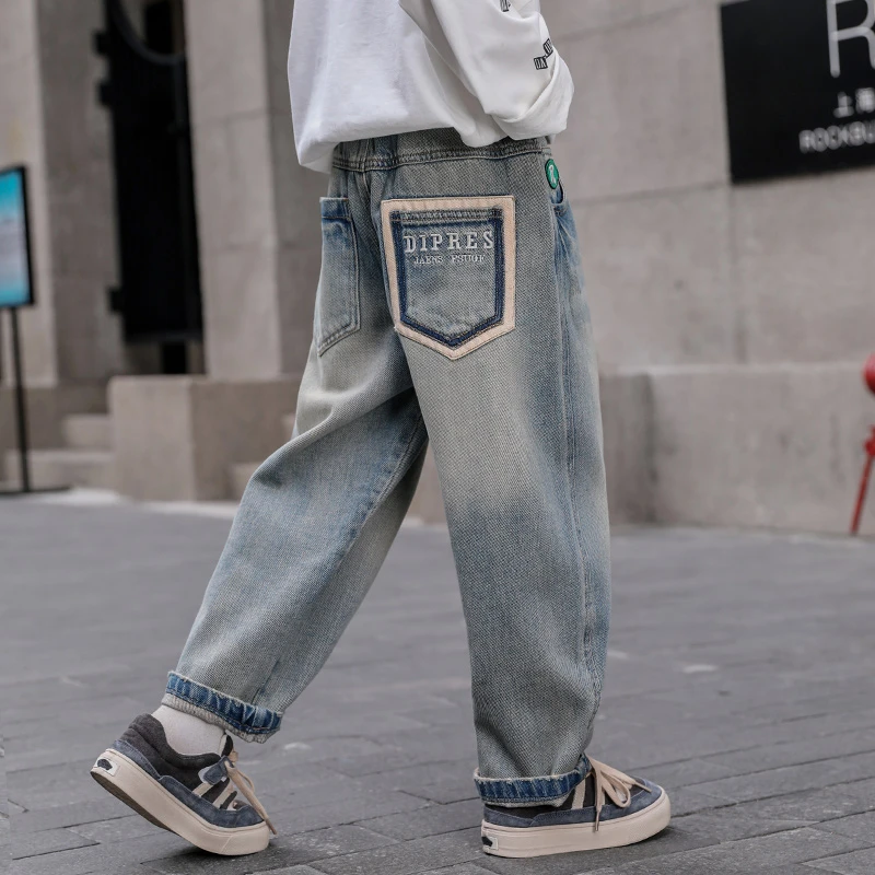 童装男童裤子春秋款2025新款儿童春装牛仔裤中大童春季长裤薄款潮