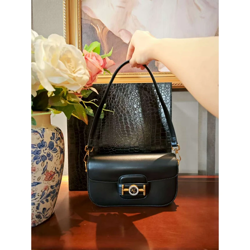 2025新款轻奢飞马马鞍包百搭时尚潮流包6262-1黑（赠礼盒)-ZQ