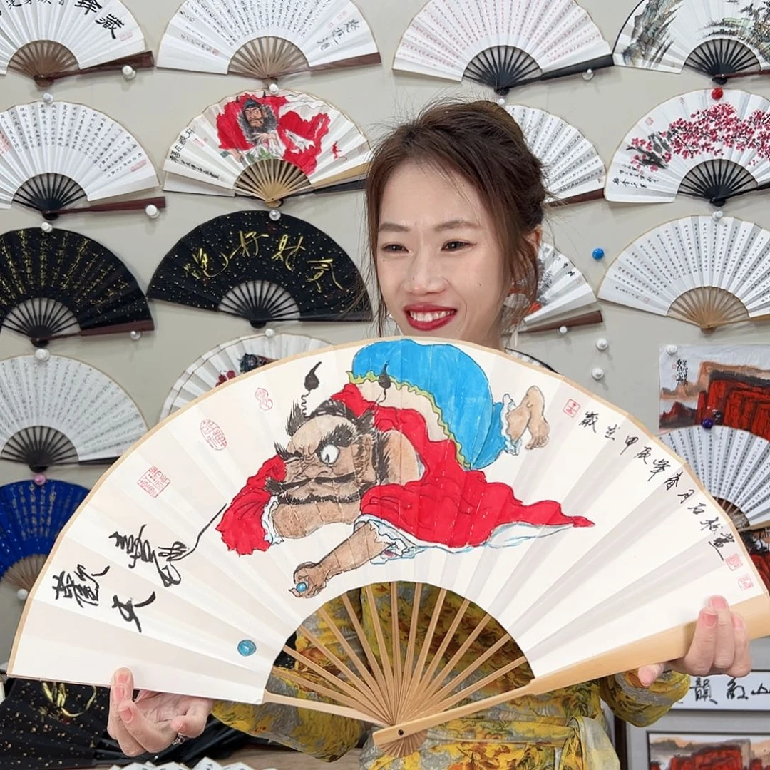 书法十寸玉竹-文玩扇-手写-粘好发出