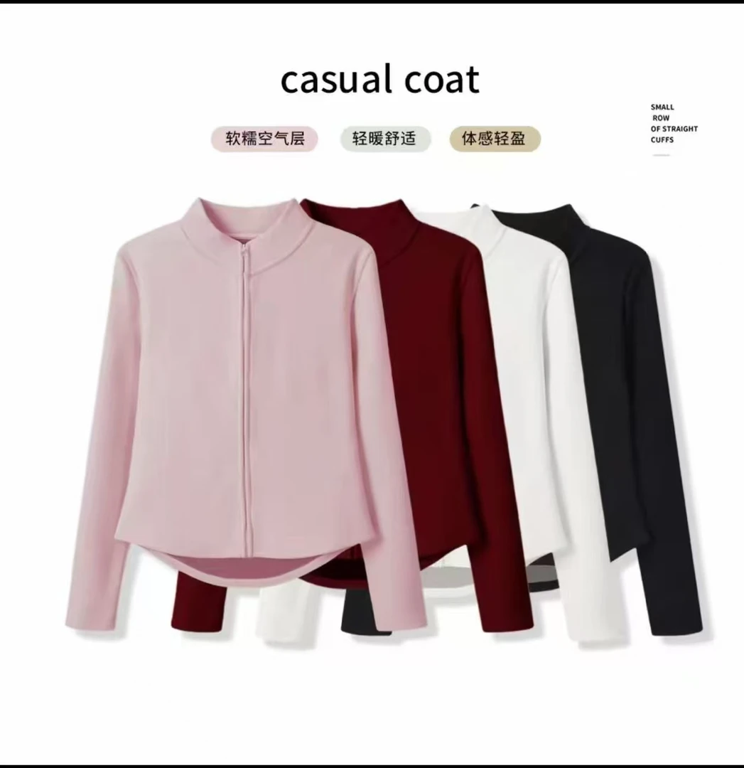 【现货+运费险】秋季女款石墨烯拉链瑜伽外套保暖修身可外穿