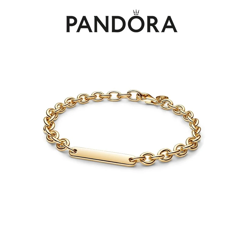 PANDORA/潘多拉 925银手链 可镌刻长条环链手链时尚气质可定制