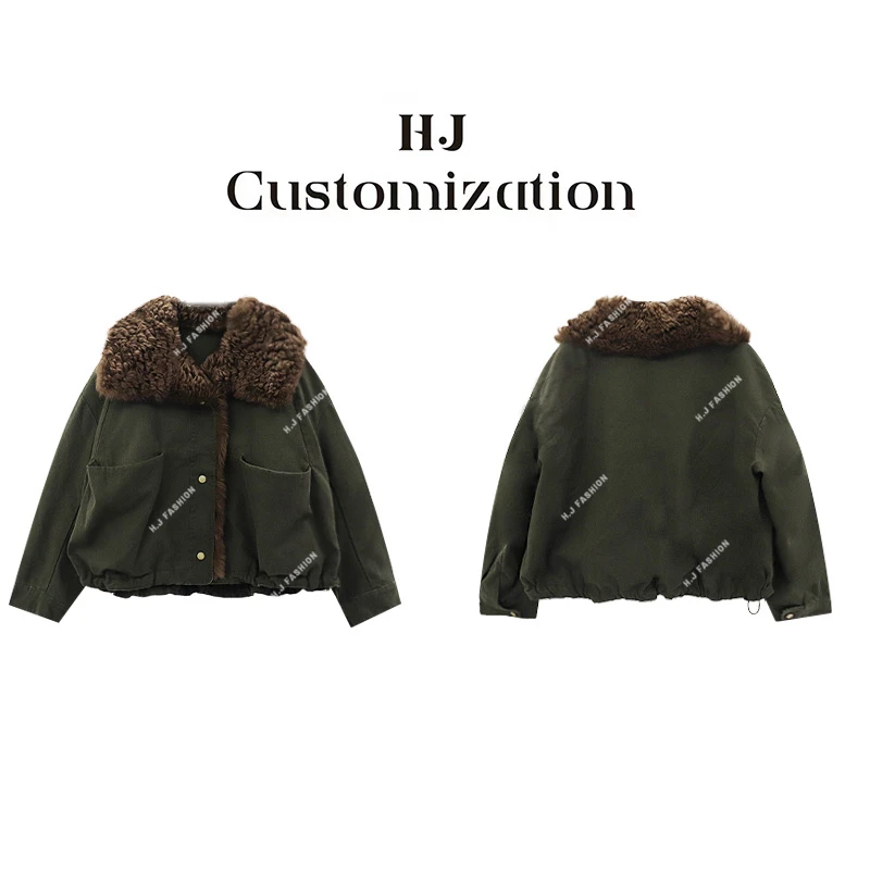 【郝洁】“雾松”进口保暖托斯卡纳皮毛一体鹅绒翻领派克服25901