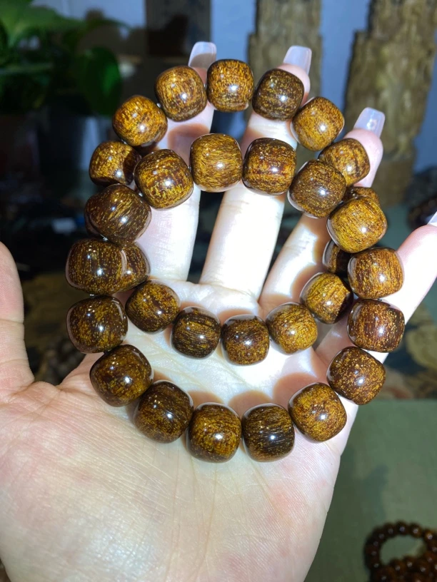 （雷击冰料）巴布亚贡木高油脂老型单圈13×14手串