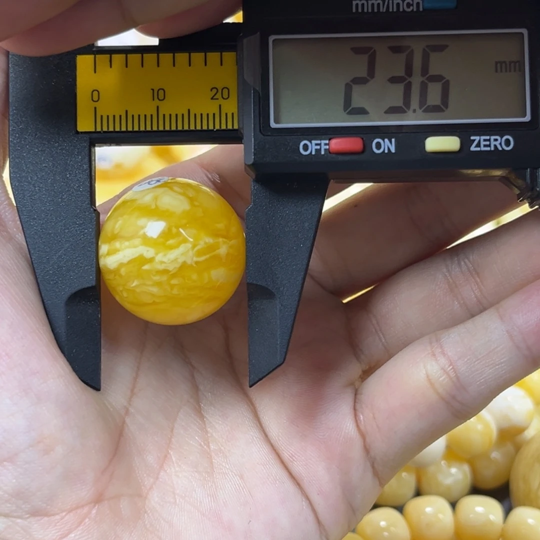 琥珀未镶嵌手串单珠圆珠