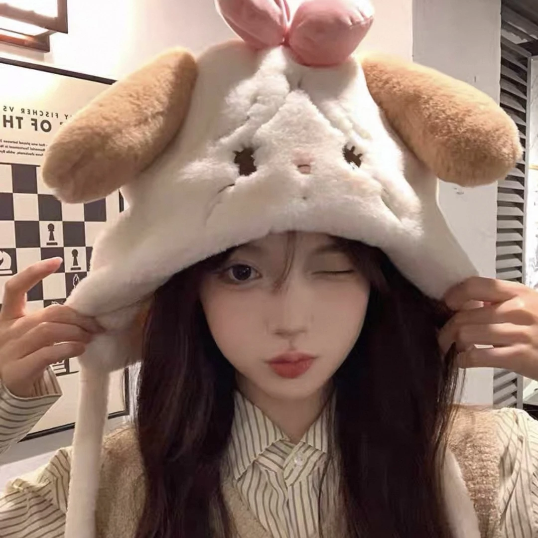 可爱猫咪毛绒帽子